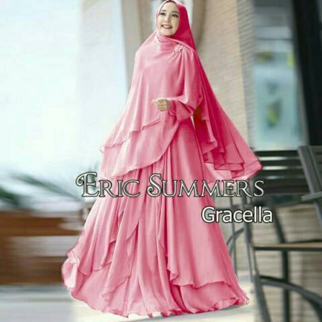 Gamis syar'i polos ceruty Eric summer gracella new gamis ceruty diamond gamis syari