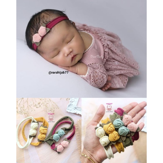 Headband bayi perempuan / Premium headband baby / Bando Anak / Headband bayi Rose
