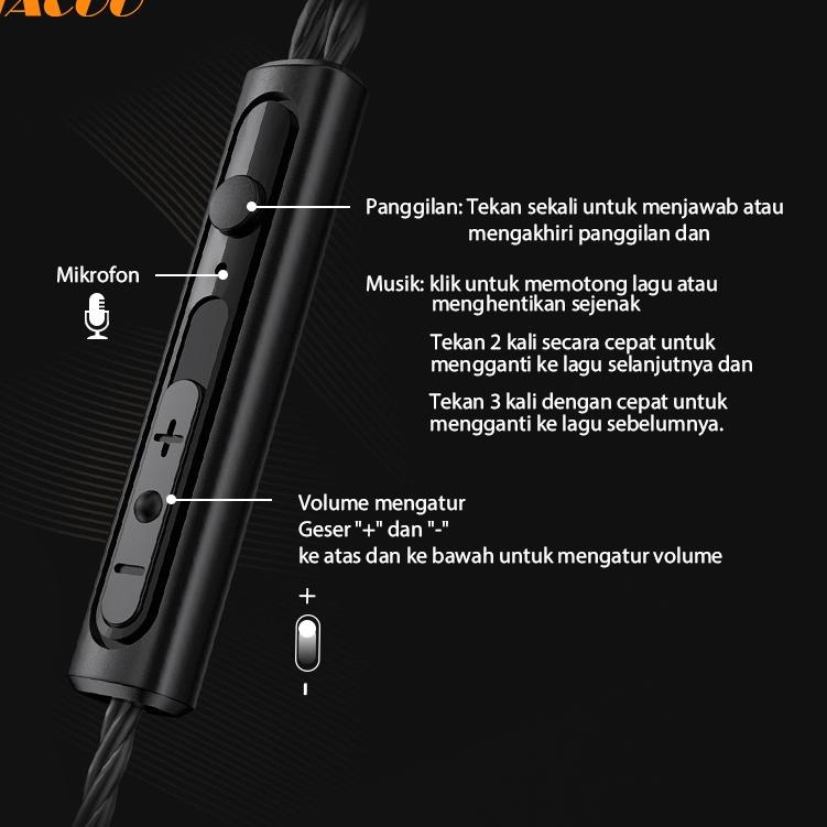 (afmm-32) TACOO Headset Gaming Handsfree Wired Sport  Hi-Fi Stereo Sound Deep Bass In-Ear Earbuds Br