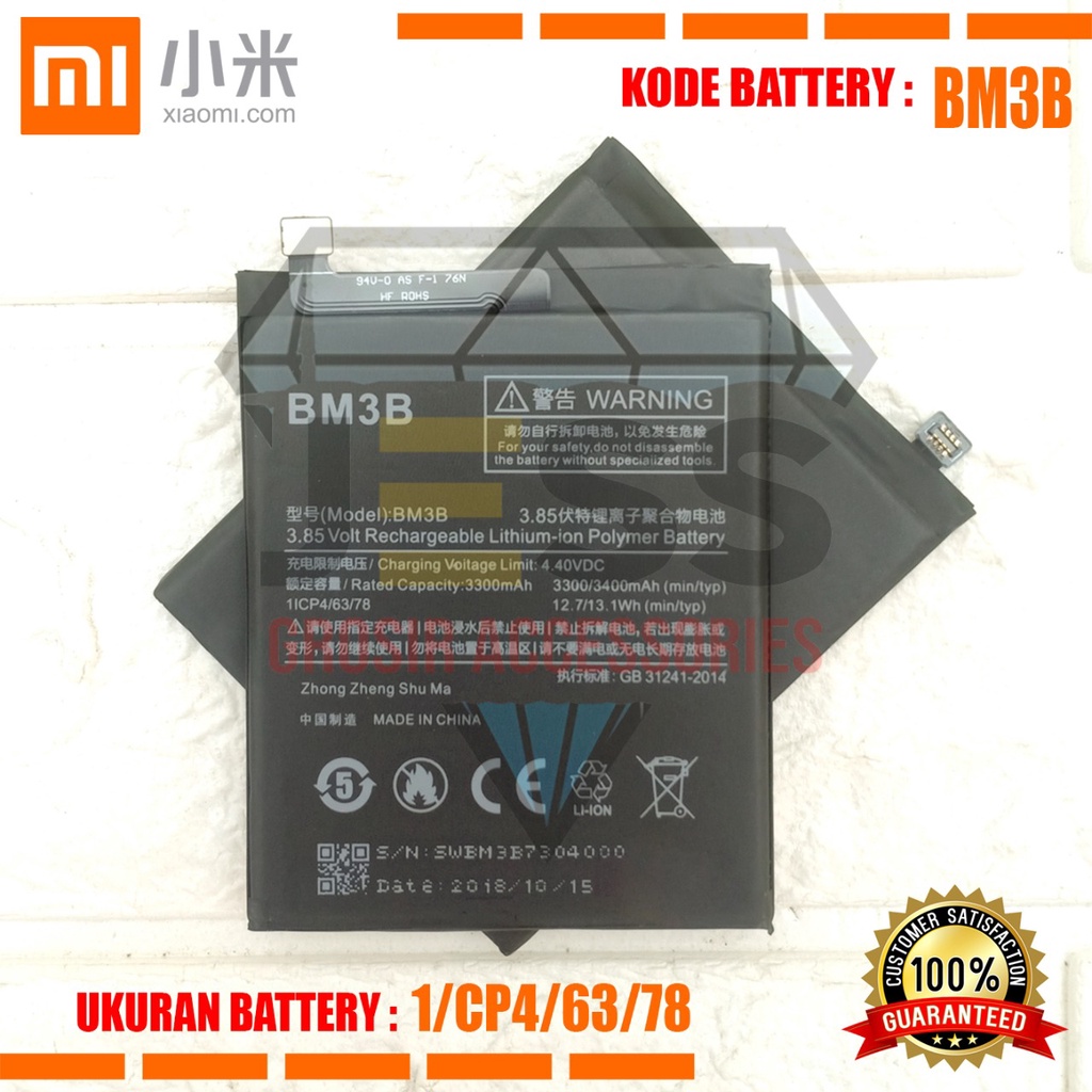 Baterai Battery Original Xiaomi BM3B &amp; BM-3B For Tipe HP MI MIX 2 - MI MIX 2S - MDE5 - M1803D5XE - M1803D5XA - M1803D5XC - M1803D5XT