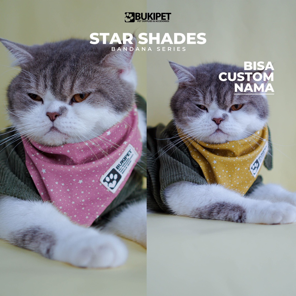 Bandana Kucing Lucu Murah Hewan Peliharaan Keren - STAR SHADES BANDANA