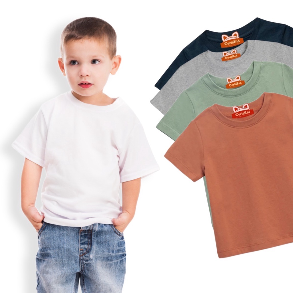 [Ceriakid] Kaos Anak Polos 0 1 2 3 4 5 6 7 tahun