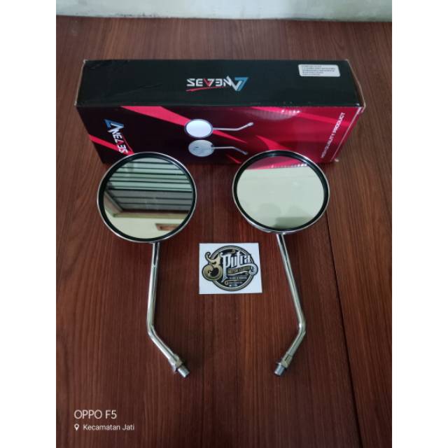 Spion retro bulat pendek chrome