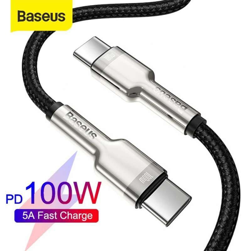 BASEUS Kabel Charger 2M USB Type C To Usb Type C Baseus 100W QC 3.0 Cafule Metal Alloy