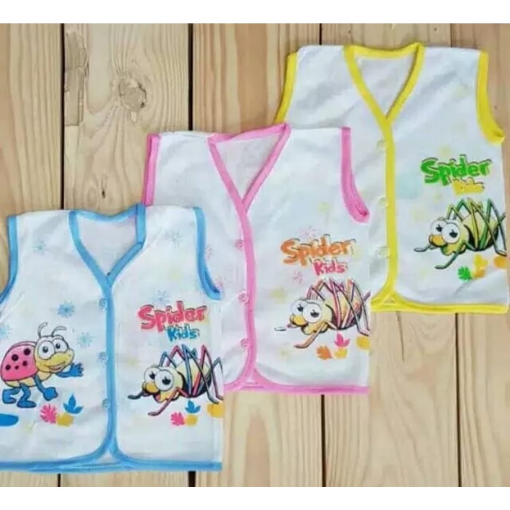 SALE PROMO Baju Bayi Lengan Kutung/Buntung - Baju Boboko Kutung - Atasan Bayi Murah Isi 6 Pcs