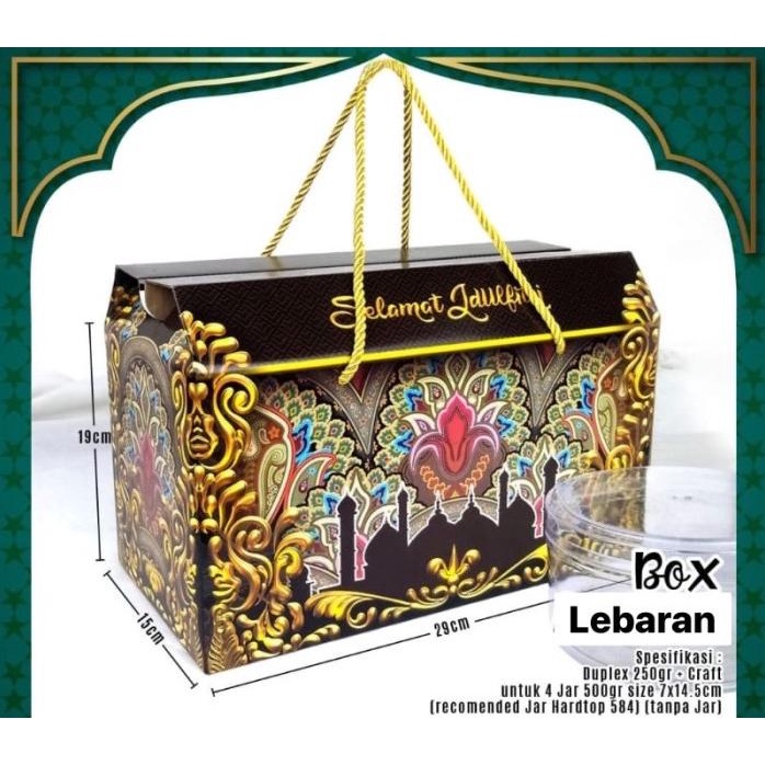 

Box Packaging Hampers Souvenir Lebaran Idul Fitri 4 Toples 500G Eid 26 Promo!!!R30F