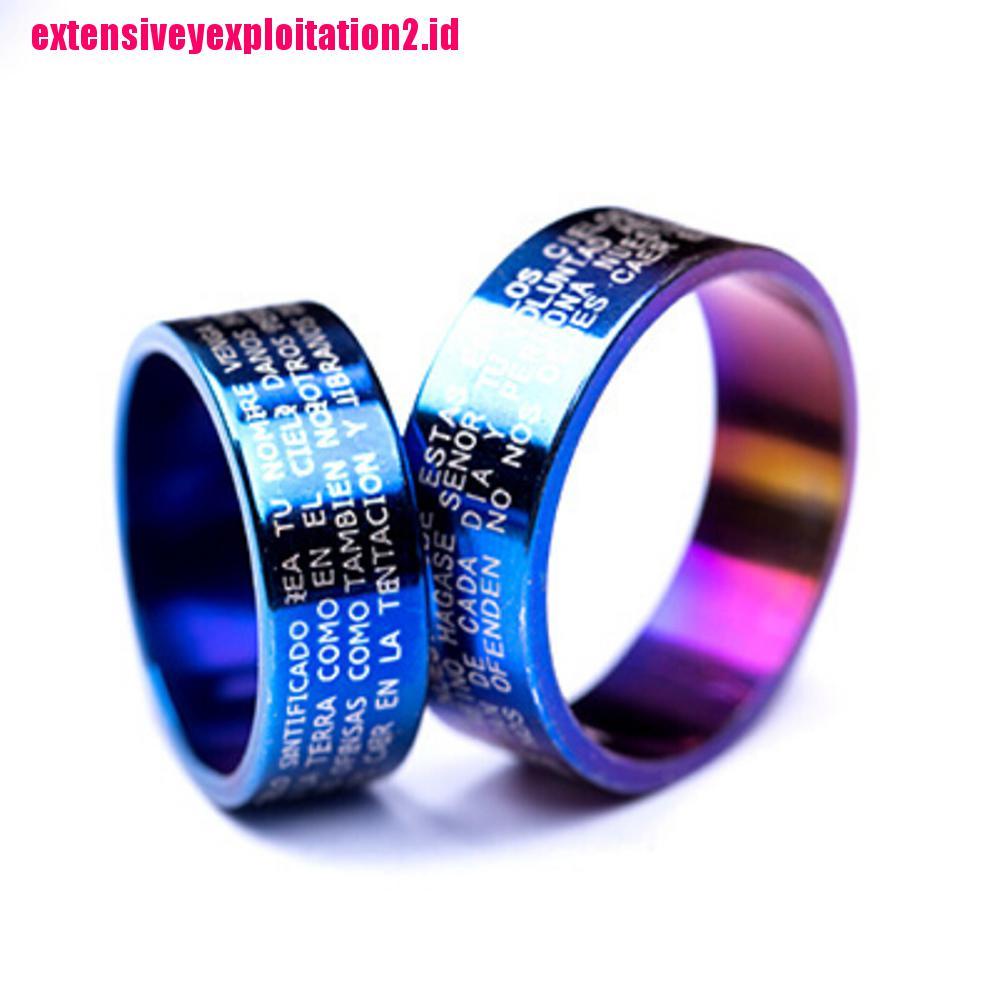 1pc Cincin Bahan Titanium steel Desain Salib Untuk Pria / Wanita