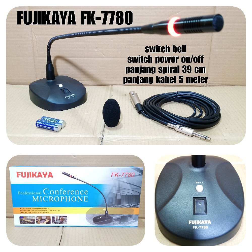 MIC MEJA KABEL FUJIKAYA FK 7780 MEETING CONFERENCE MIMBAR fk7780