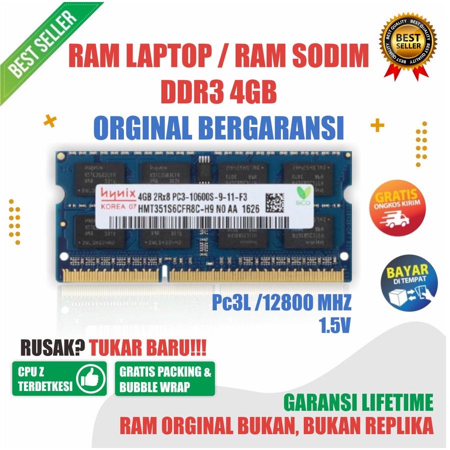 RAM DDR3 4GB LAPTOP / RAM LAPTOP DDR3 4GB - ORGINAL