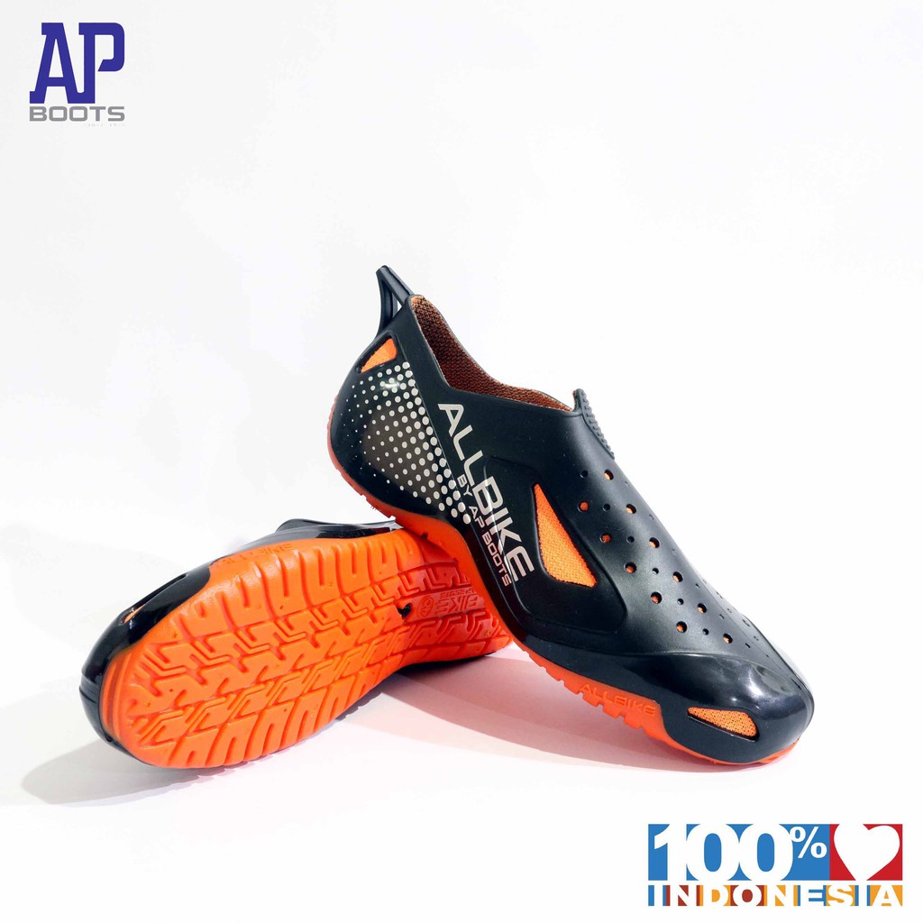 AP ALL BIKE 39-43 ORANGE - SEPATU KARET PRIA HOBI SEPEDA -  AP BOOTS