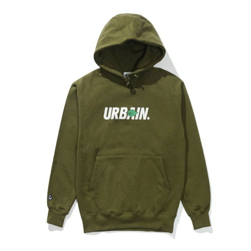 Hoodie Leaf x Urbain | OG Logo Jacket | Jumper Olive | Original | Cotton Fleece | Free Sticker