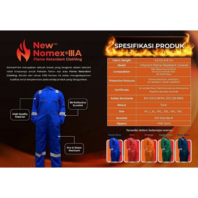 COVERALL NOMEX 111A /WAREPACK BAHAN ANTI API NOMEX 111A PROMO