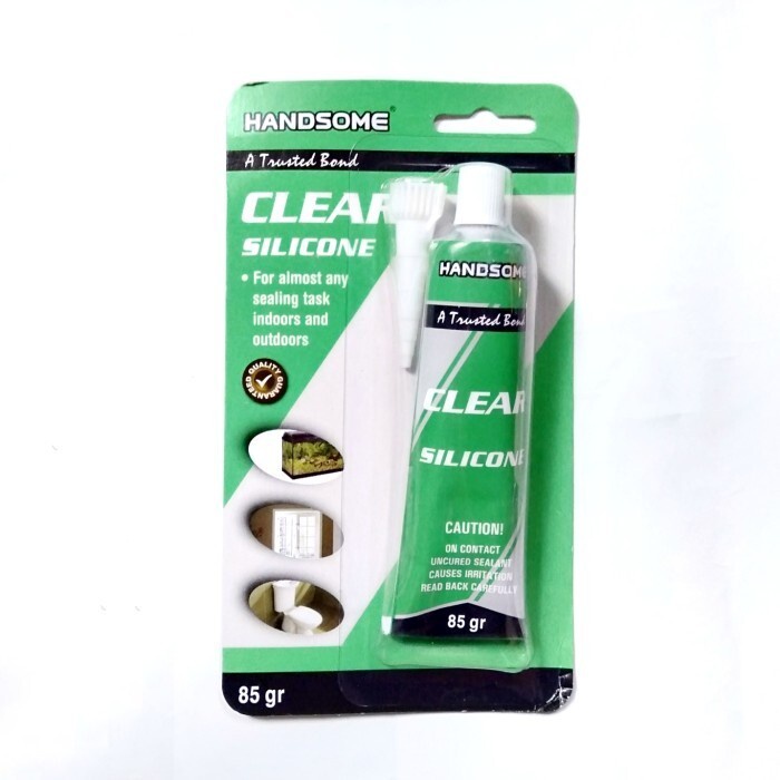 

CLEAR SILICONE SEALANT HANDSOME 35 / 85 GRAM / LEM AQUARIUM / LEM KACA BENING