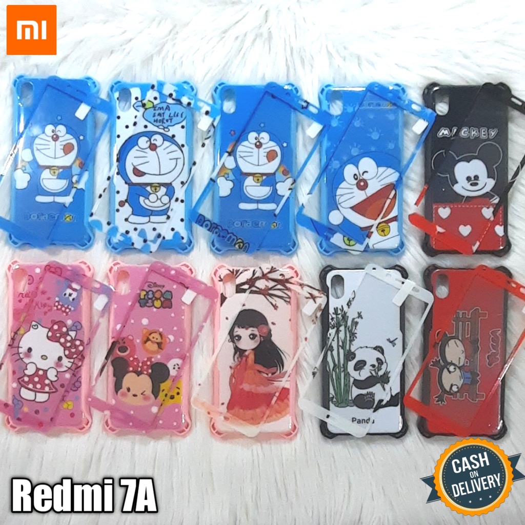 Case Hp Xiaomi Redmi 7A Softcase 360 Motif Lucu + Tempered Glass