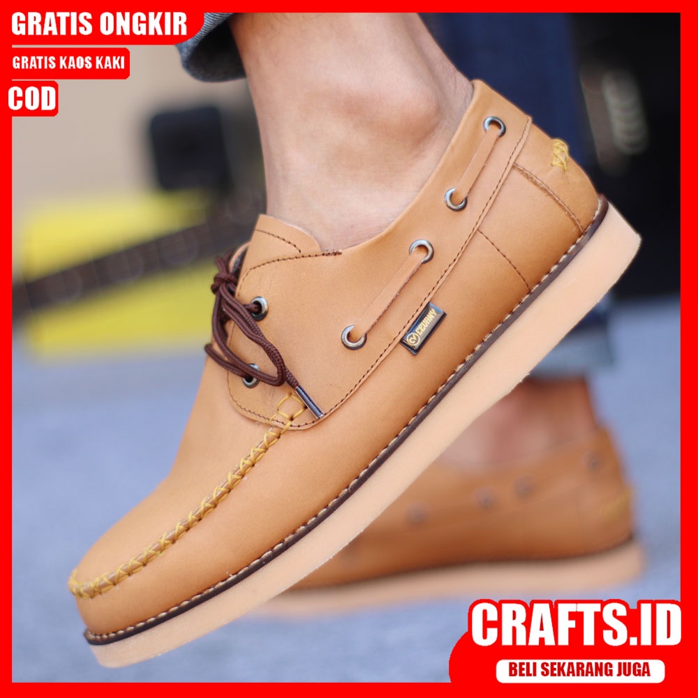 CRAFTS - Sepatu Formal Casual Tali Hitam Kulit Kerja Pria