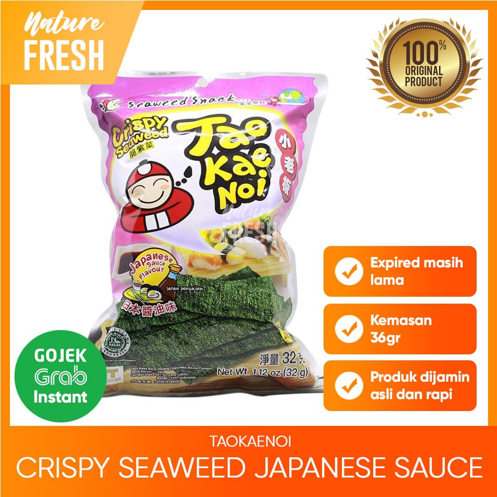 Tao Kae Noi Crispy Seaweed Original HotSpicy TomYum Seafood Japanese Sauce -Snack Rumput Laut Krispi