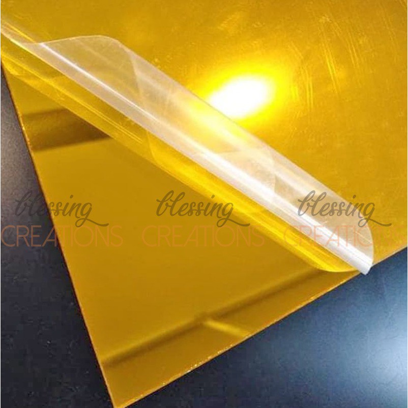 

Acrylic Lembaran GOLD/SILVER MIRROR Ukuran 20x30cm Laser Cutting