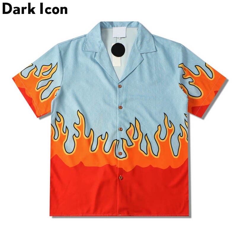 KEMEJA FLAME IMPORT API PRIA KOREA AMERIKA ORIGINAL OVER SIZE HN19