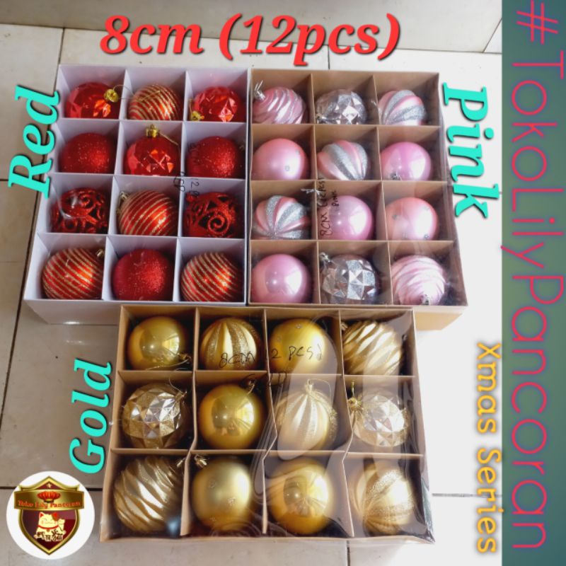 30pcs Hiasan Ornamen Natal Warna Warni Pernak Pernik