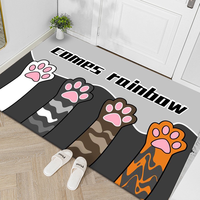 Gobra ♕ KS002 Keset Kaki (Tanpa Kemasan) Anti Slip 15 Motif Lucu Lucu Cute 40x60CM Bahan Polyester Alas Lantai Keset Kamar Mandi Import Murah