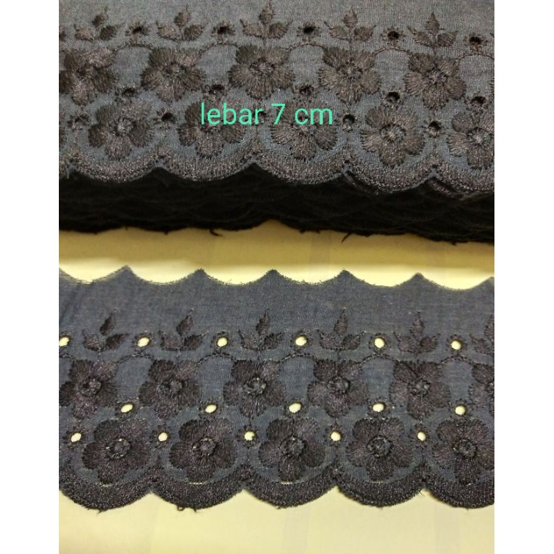 Renda katun hitam dan putih renda bordir renda kembang renda kebaya renda kain
