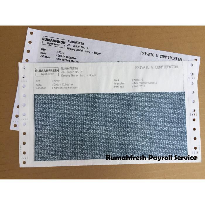 

Kertas / Cetakan Slip Gaji Carbonize Confidential Rangkap 3Ply Payroll Slip - Biru