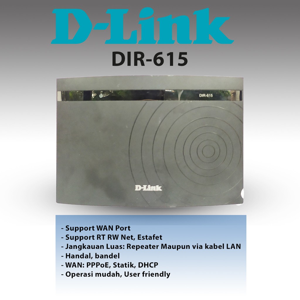Modem Router Wireless Wifi D-Link DIR-615 Normal Voucheran Lancar Jaya