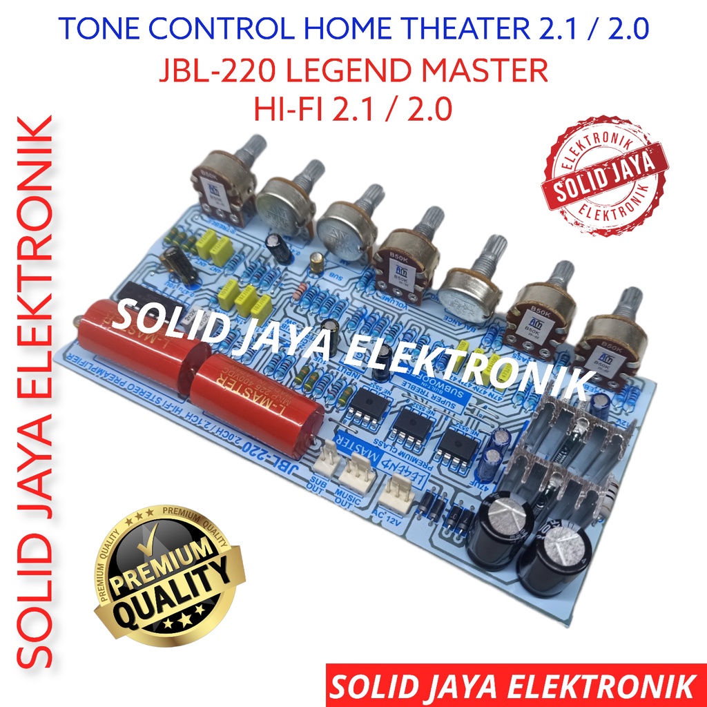 KIT TONE CONTROL STEREO 2.1 2.0 JBL220 HOME THEATER HI FI STEREO PREAMP PRE AMP CONTROL STEREO KONTROL AKTIF ACTIVE 2.1 PLUS PANEL JBL 220 JBL-220 TONE CONTRROL HOME THEATER 2.1 JBL-220 PLUS PANEL LEGEND MASTER ASLI ORIGINAL ORI