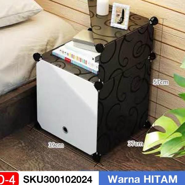 ▲ Sunxin - Lemari Kotak Persegi Plastik Portable Bongkar Pasang Rak Serbaguna Susun Rak Buku 2 Pintu