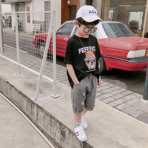 Setelan Kaos T shirt Anak Laki laki Lengan Pendek celana Setelan Kaos T shirt Anak Laki laki Lengan Pendek celana