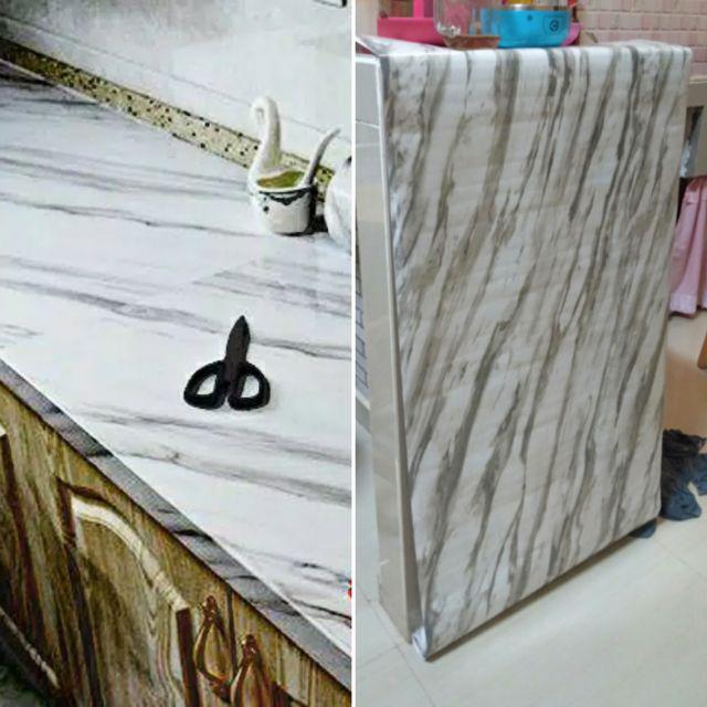 White Marble Premium Glossy Marmer Putih Wallpaper 60cmx5m Meter