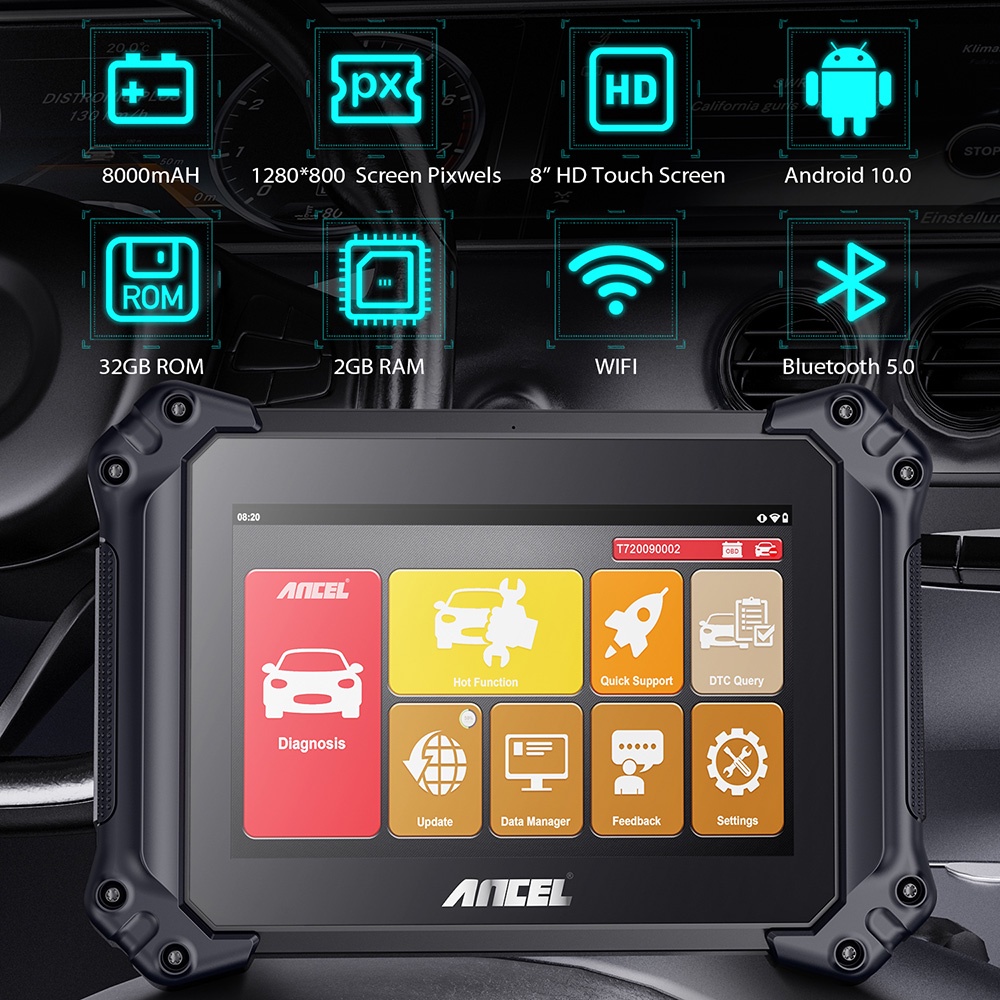 ANCEL V6 Profesional Bluetooth Obd2 Scanner Obd Car Scanner Alat Diagnostik Mobil Odb2 Dengan 15+ Reset Fungsi Pemeliharaan Dan Pengodean ECU/Kontrol Dua Arah/Pemrograman Kunci