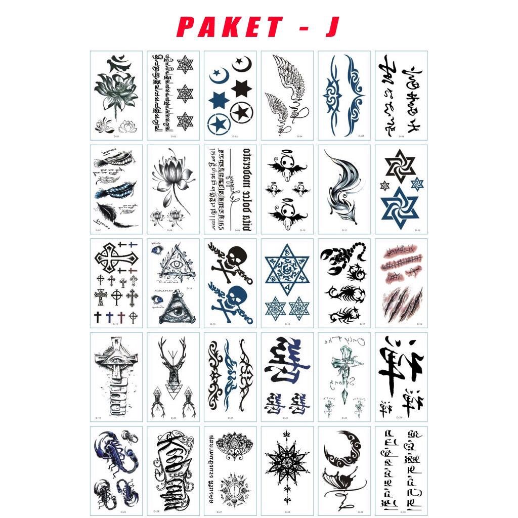 30 Pcs Waterproof Tattoo Stickers Men and Women Couples GLMR13