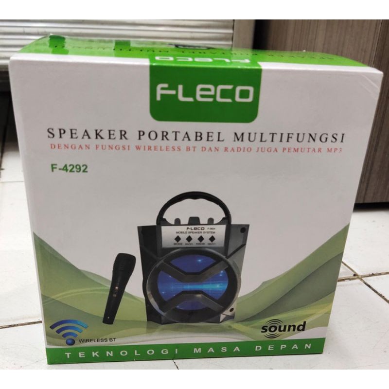 SPEAKER FLECO F-4292 PORTABLE BLUETOOTH FREE MIC