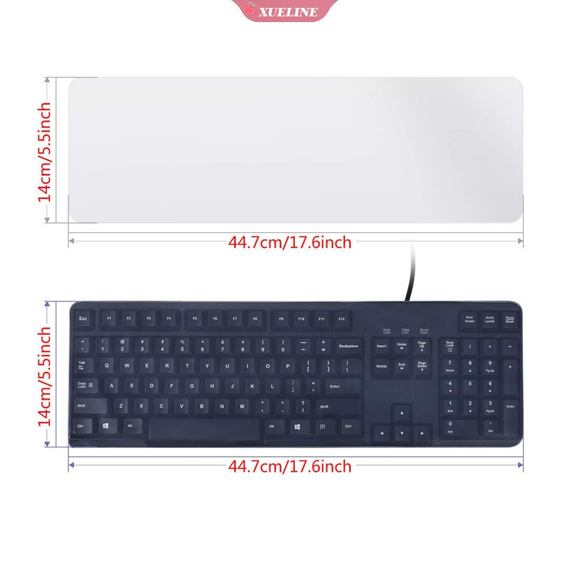 Cover Pelindung keyboard Ukuran Standar 44.5x14cm Bahan Silikon Anti Debu / Air Untuk PC