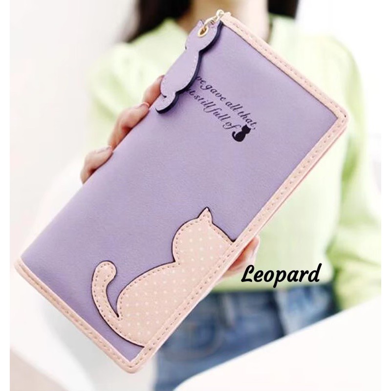 Dompet kucing polkadot size panjang / dompet panjang wanita / dompet lucu / Dompet cat