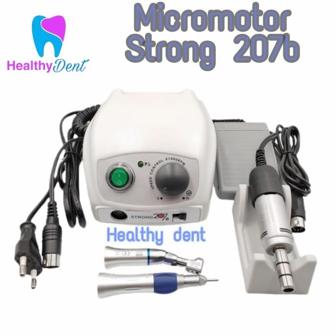 Dental Micromotor 207b strong lengkap contra angle dan straight