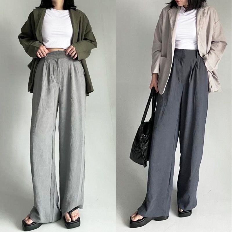 CELANA LOOSE PANTS WANITA (GREY)