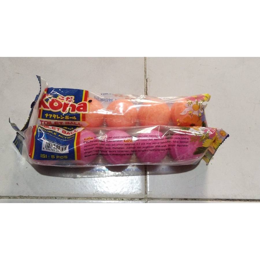Kamper Toilet Ball Kona Isi 5 Pcs  Ukuran Besar