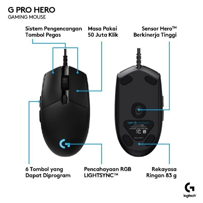 Logitech G Pro Hero Corded Gaming Mouse