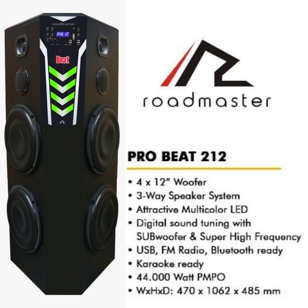 SPEAKER ROADMASTER PROBEAT 212 / KD PRO 212 (BLUETOOTH) GARANSI