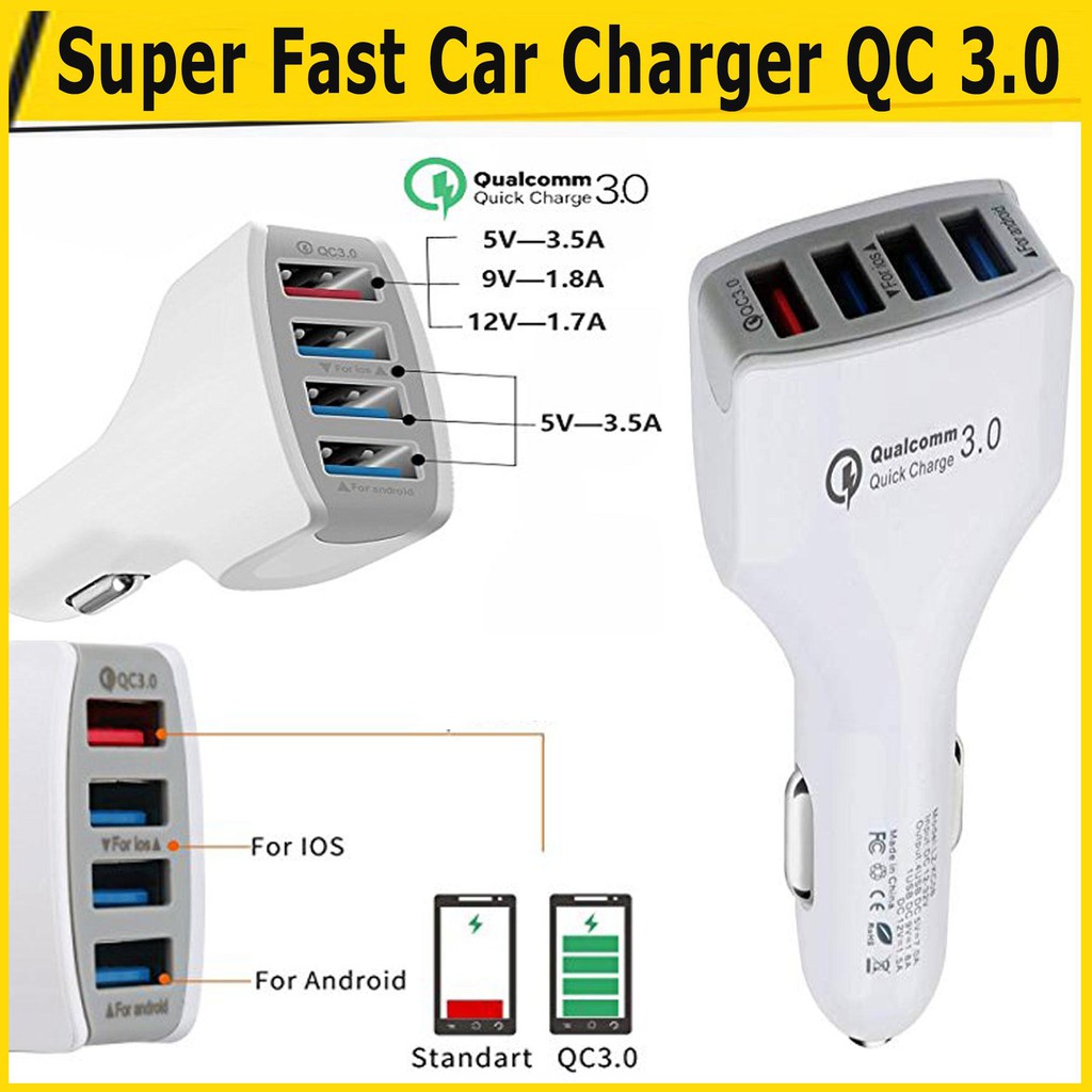 Fast Car Charging 4 Port USB