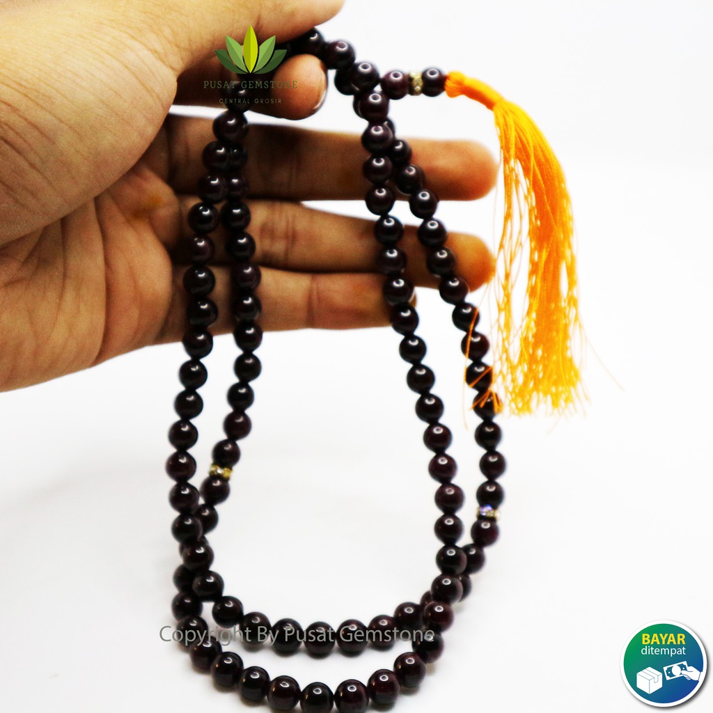 Tasbih Batu Garnet Asli Natural 99 Butir