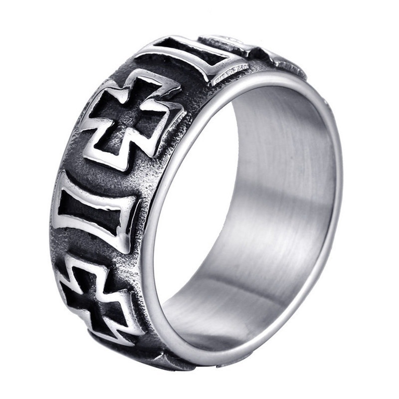 Hip Hop Style Men's Fashion Cross Ring Jewelry Accessories