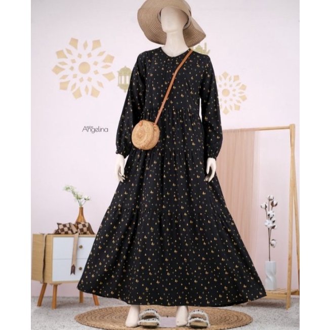 BELLA DRESS MOUNTAIN BLACK ATELIER ANGELINA