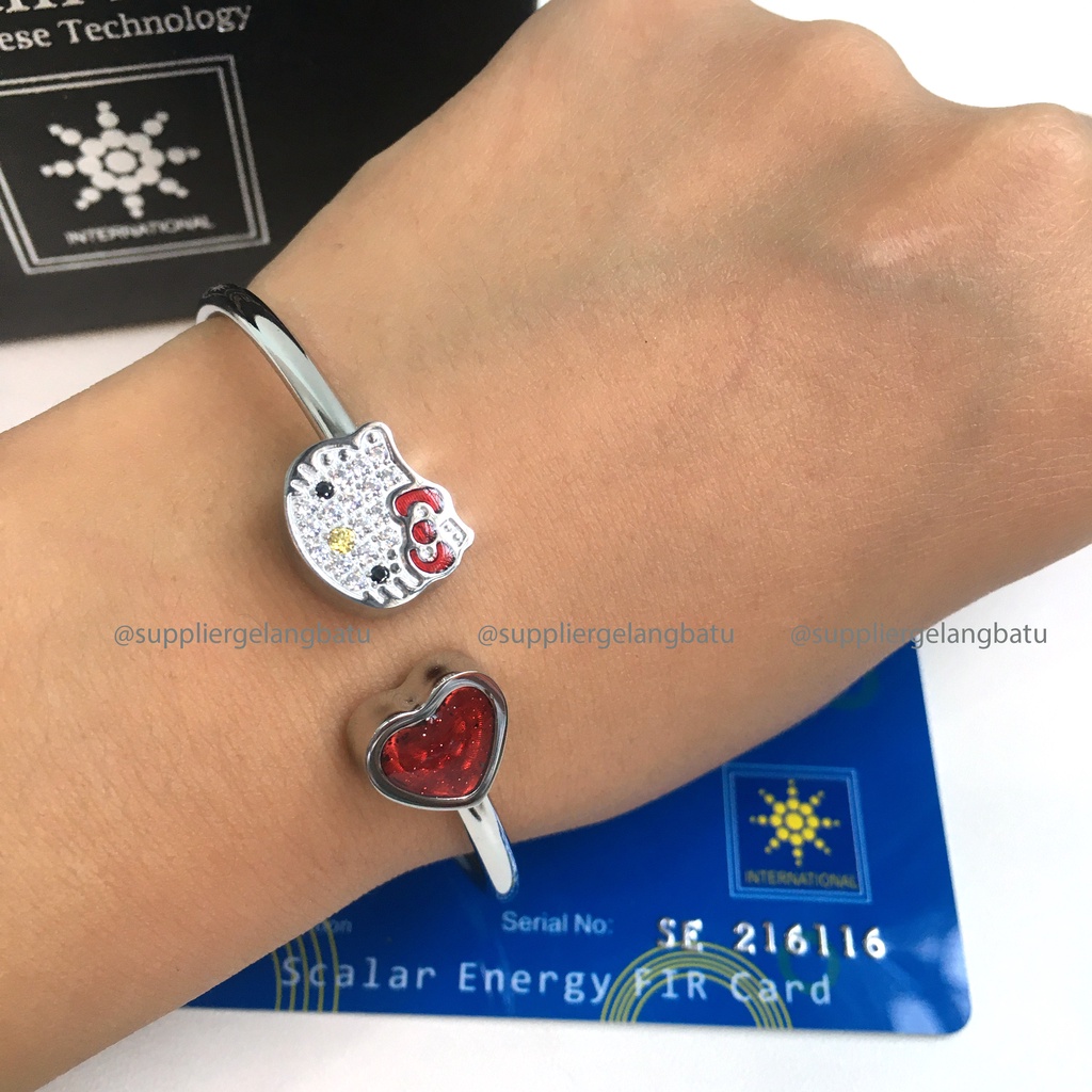 PROMO ASLI Gelang Kesehatan Pria Wanita Energi Ion quantum HELLO KITTY