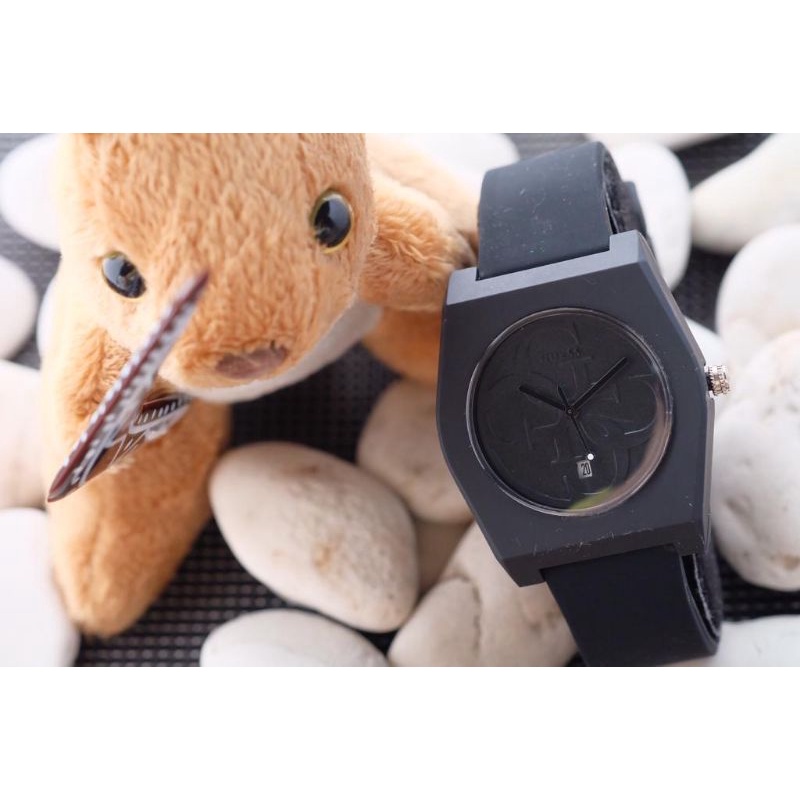 (WB)JAM TANGAN GUESS NEW COLLECTION FASHION WANITA TALI KARET RUBBER PREMIUM FREE BOX KANCING