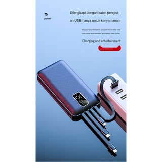 powerbank    10000mAh Dilengkapi dengan empat kabel Data tiga