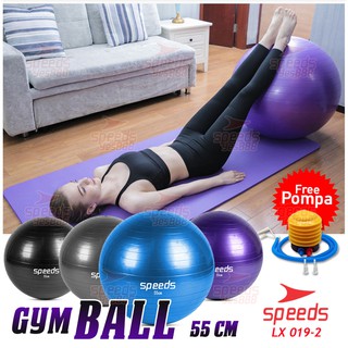 SPEEDS Gym Ball Gymball 55cm,65cm,75cm Bola yoga alat olahraga Bonus Pompa 019