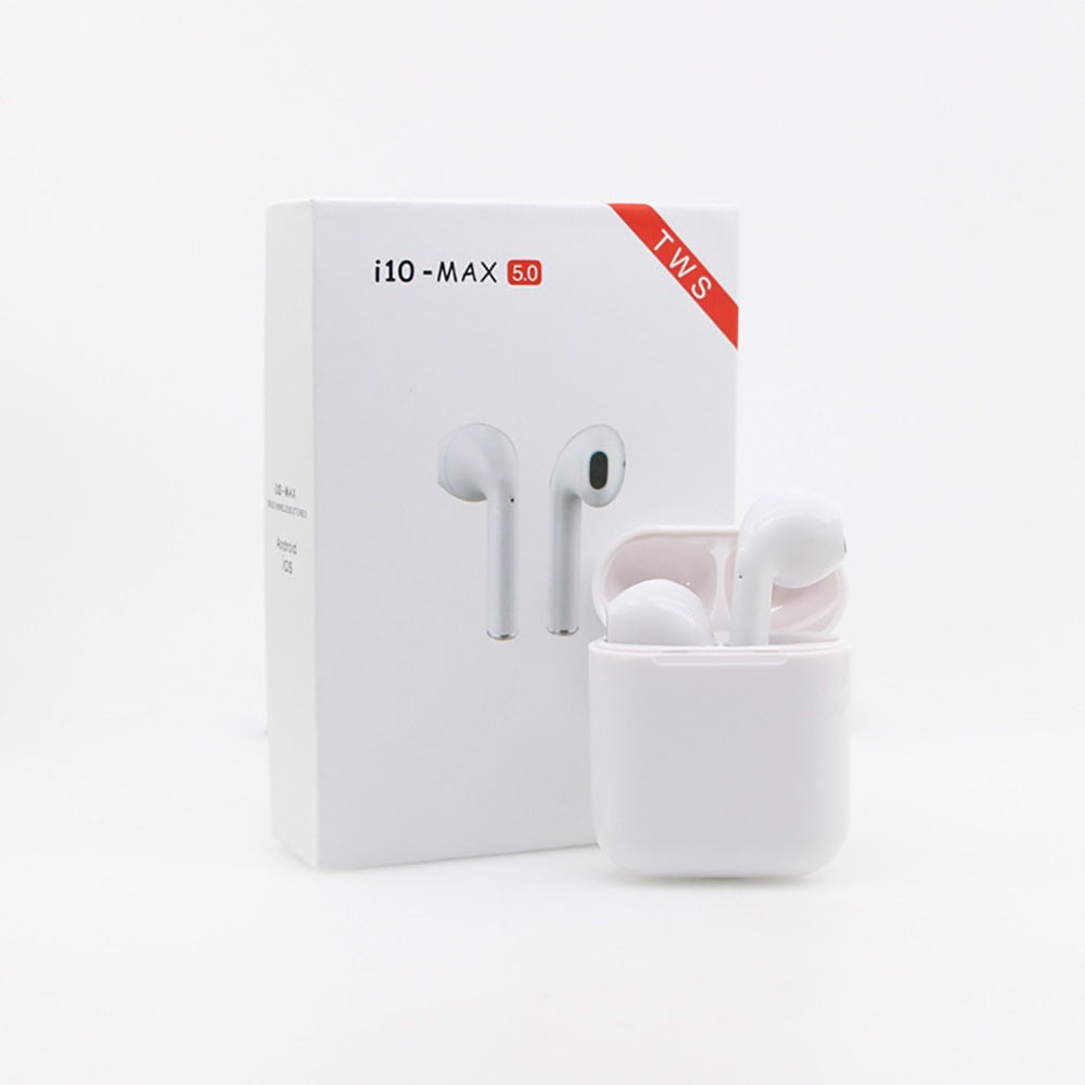 WOJOQ TWS Earphone Bluetooth Headset 5.0 with Charging Case - i10 - Max - White